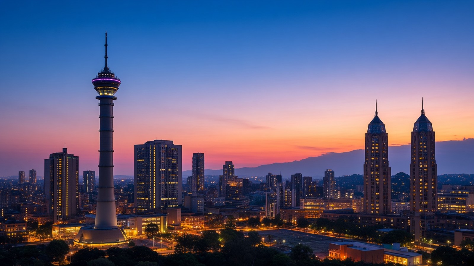 Pretoria skyline with Telkom Tower